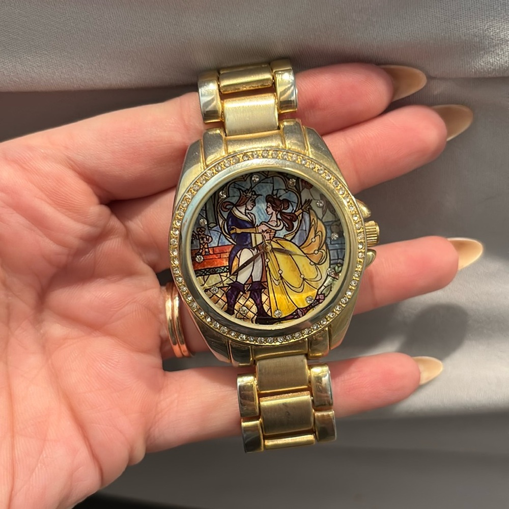 Gold Beauty and the Beast watch